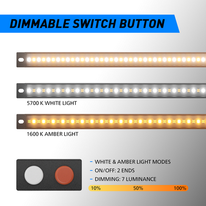 Aurora dimmable camping light — white and amber modes with dimmer-control levels