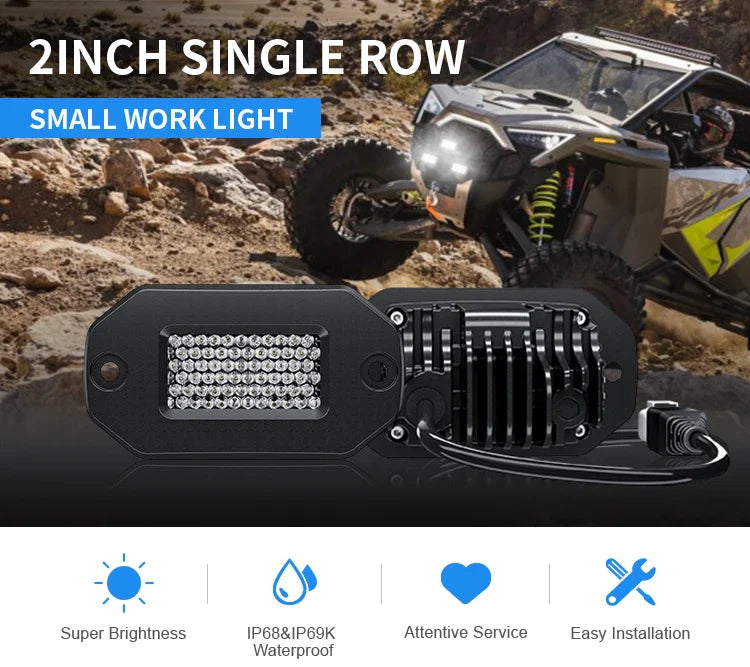 AURORA 2 Inch Flush Mount LED Work Light (Diffusion)