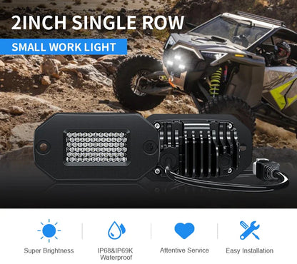 AURORA 2 Inch Flush Mount LED Work Light (Diffusion)