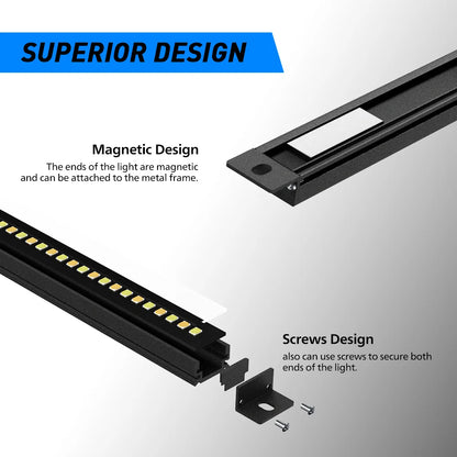Aurora dimmable camping light — magnetic end mount and screw-mount bracket