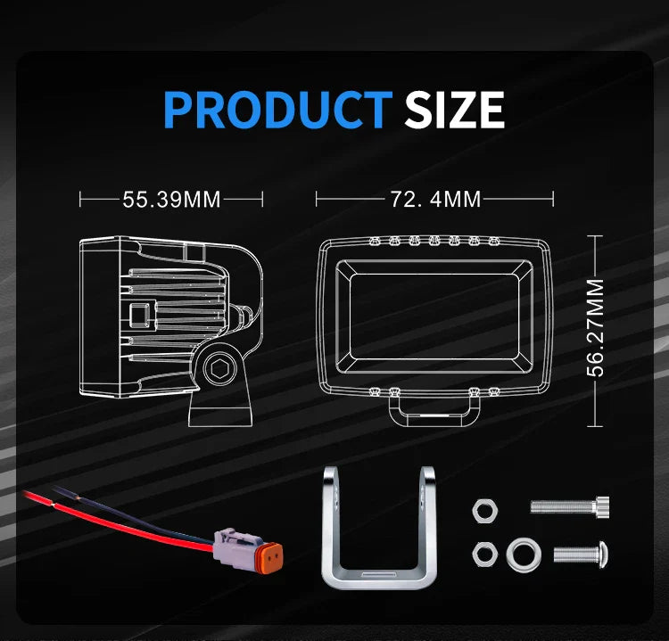 Aurora 3*1.5" Cool White LED Work Light (Diffusion)