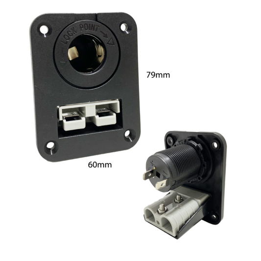 Square Connector Panel with 12V Cigarette Lighter Socket