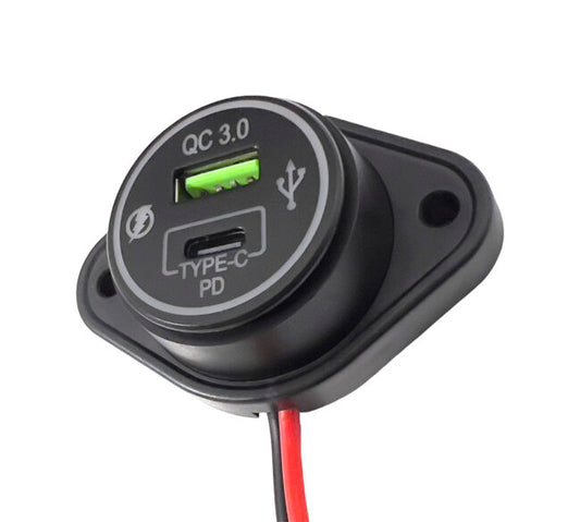 C-Type + QC3 Charging Socket