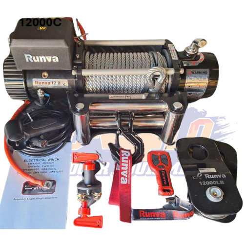 RUNVA WINCH - Steel Cable 12000lbs (5 443Kg) 24V