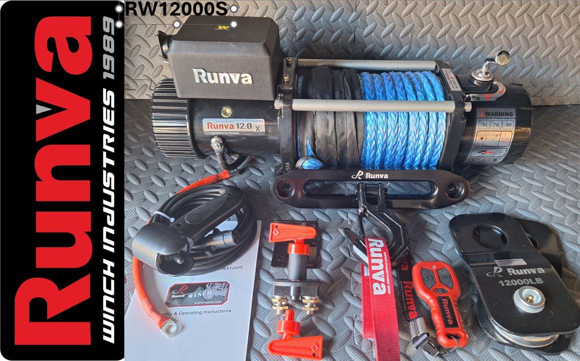 RUNVA WINCH - Synthetic Rope 12000lbs (5 443Kg) 12V