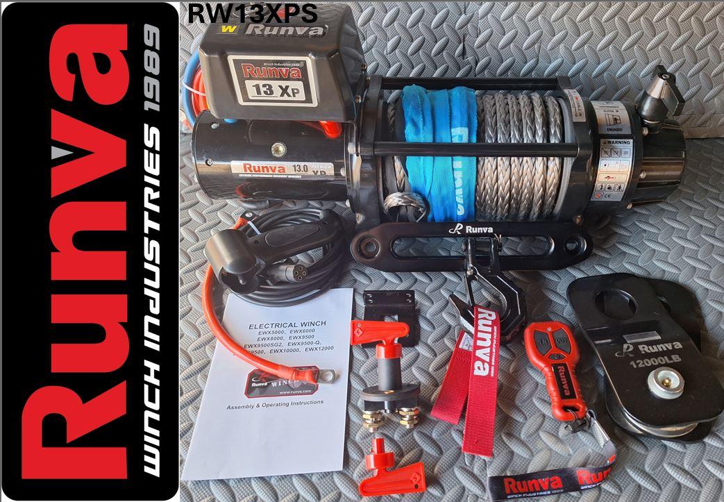 RUNVA WINCH - Synthetic Rope 13000lbs (5 897Kg) 12V PREMIUM