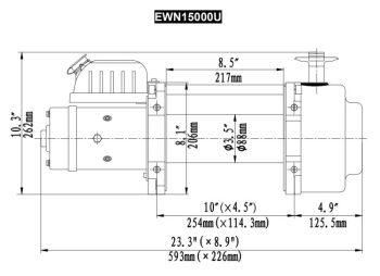 RUNVA WINCH 24V WITH SYNTHETIC ROPE 15000LBS (15 000LBS = 6 804KG)