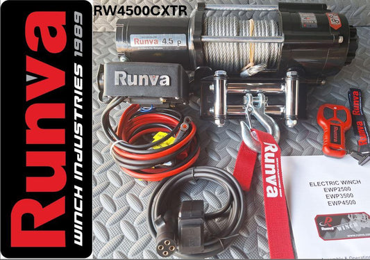 RUNVA WINCH 12V WITH STEEL CABLE (4 500LBS = 2 041KG) RW4500CXTR