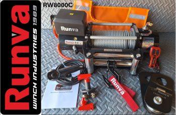 RUNVA WINCH 12V WITH STEEL CABLE (8 000LBS = 3 629KG) - RW8000C