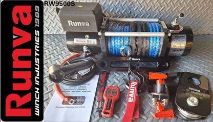 RUNVA WINCH - Synthetic Rope 9500lbs (4 309Kg) 12V