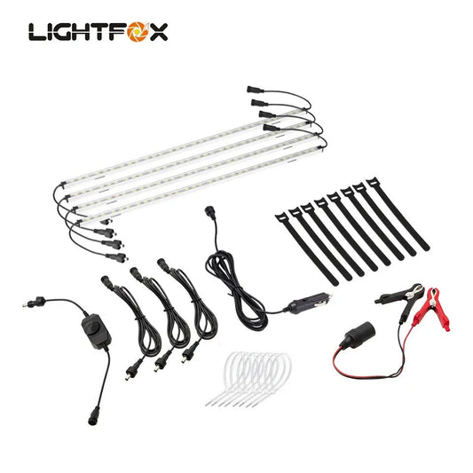 Lightfox 4PCS 12V LED Strip Light Bar Waterproof White Lights Boat Camping