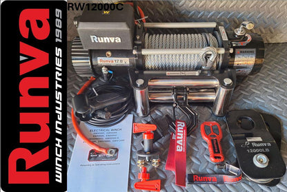 RUNVA WINCH - Steel Cable 12000lbs (5 443Kg) 12V