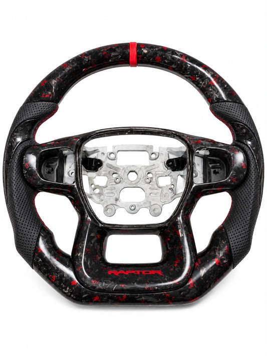 Ford Ranger T9 Red Forged Carbon Steering Wheel