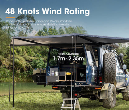 San Hima 180 Degree Free-Standing Awning 600D Double-Ripstop Oxford UPF50+