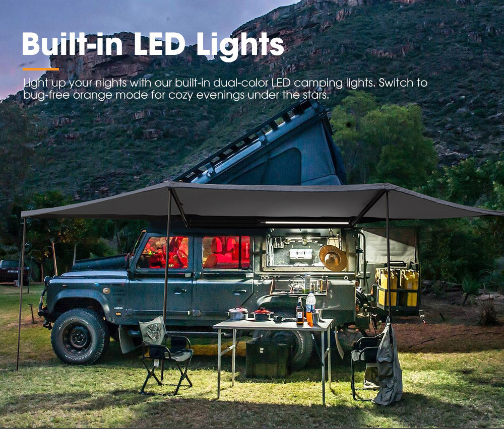 San Hima 180 Degree Free-Standing Awning 600D Double-Ripstop Oxford UPF50+