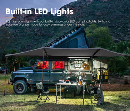 San Hima 180 Degree Free-Standing Awning 600D Double-Ripstop Oxford UPF50+