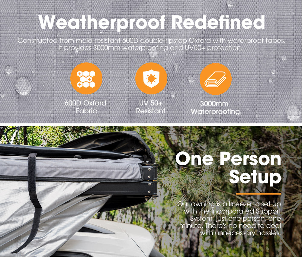 San Hima 270 Degree Free-Standing Awning 600D Double-Ripstop - UPF50+