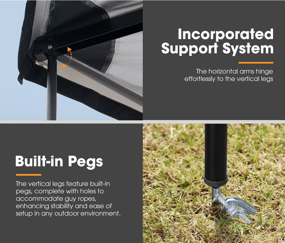 San Hima 270 Degree Free-Standing Awning 600D Double-Ripstop - UPF50+