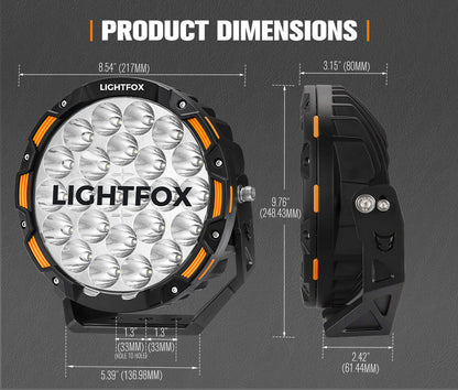 Lightfox Iconic Series Pair 9 Inch Osram LED Spotlight