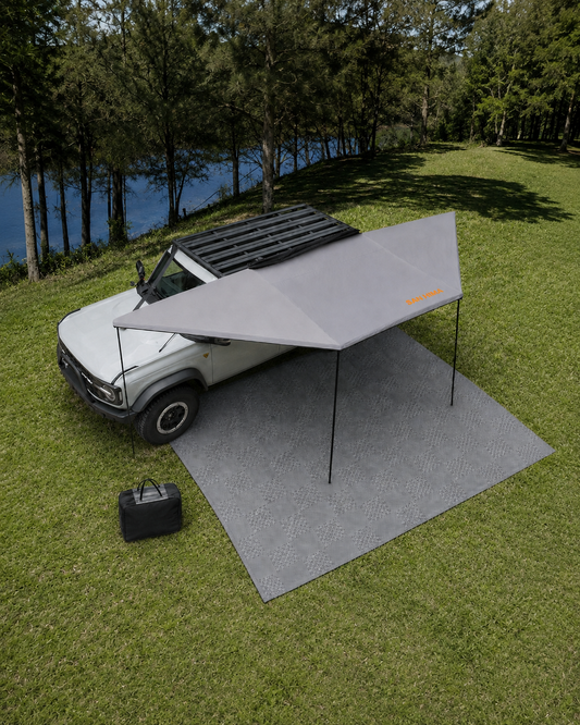 Awning Ground Setup Bundle with San Hima 180 degree awning and 4m x 2.5m annex matting