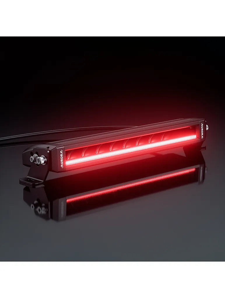 Aurora 40-inch screwless RGB-backlit LED light bar — two red-backlit light bars on a dark background