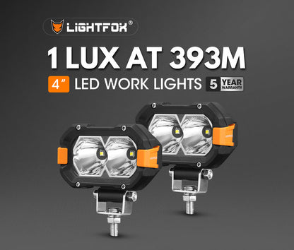 Lightfox Pair 4 Inch Osram LED Work Lights