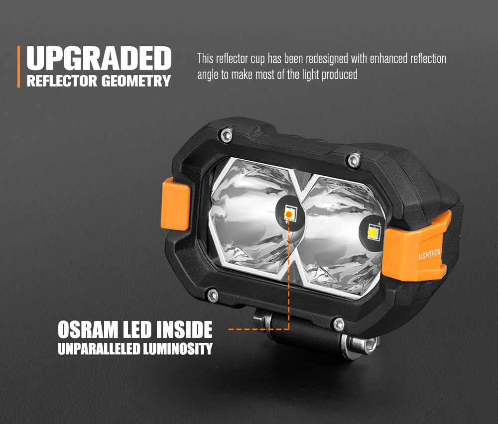 Lightfox Pair 4 Inch Osram LED Work Lights