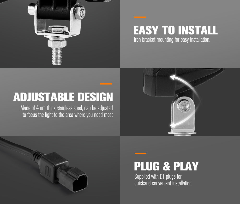 Lightfox Pair 4 Inch Osram LED Work Lights