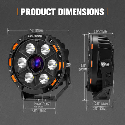 LIGHTFOX 7inch Osram Laser LED Driving Lights
