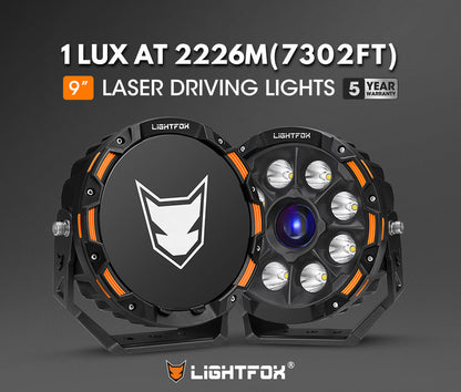 LightFox 9inch Osram Laser LED Driving Lights