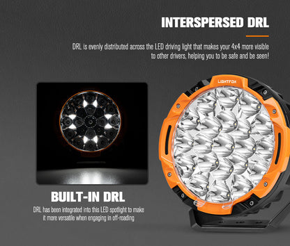LightFox 7 inch LED Driving Light with DRL