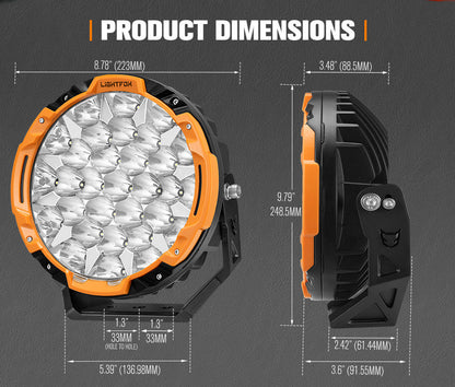 Lightfox 9 Inch Osram LED with DRL