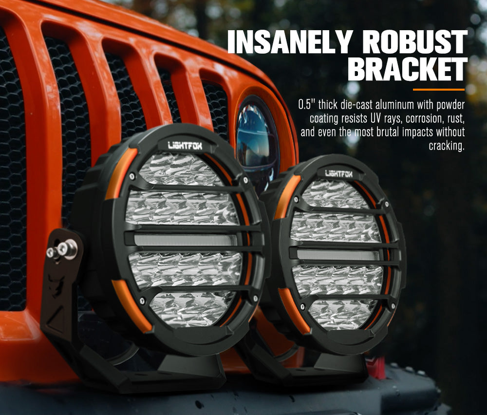 Lightfox Pair - 9 Inch Osram LED Driving Light with DRL