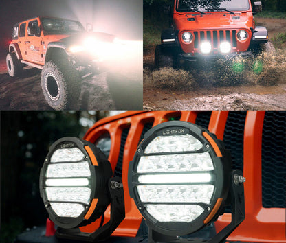 Lightfox Pair - 9 Inch Osram LED Driving Light with DRL
