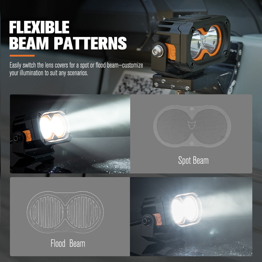 LIGHTFOX Pair 3inch Cygnus-2 Osram LED Pod Lights