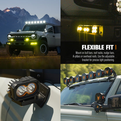 LIGHTFOX Pair 3inch Cygnus-2 Osram LED Pod Lights
