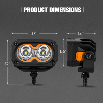 LIGHTFOX Pair 3inch Cygnus-2 Osram LED Pod Lights