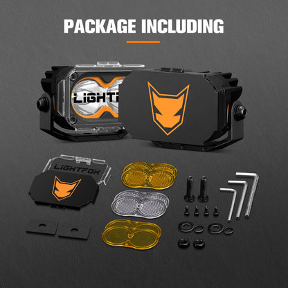 LIGHTFOX Pair 3inch Cygnus-2 Osram LED Pod Lights