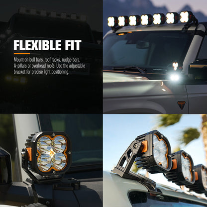 Lightfox Pair - 3 Inch Cygnus 4 Osram LED Pod Lights