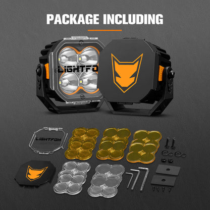 Lightfox Pair - 3 Inch Cygnus 4 Osram LED Pod Lights