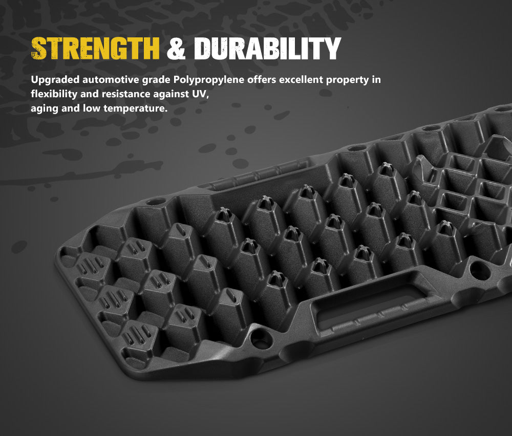 10T Recovery Tracks Sand Track with Jack Base Sand Snow Mud Trax 4WD Black (Pair)