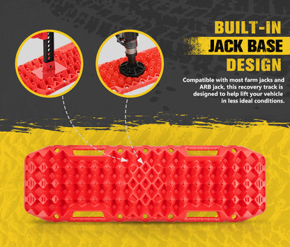 Recovery Tracks Sand Track with Jack Base 10T - Red (Pair)