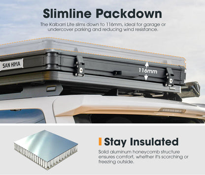 San Hima Kalbarri Lite Rooftop Tent Hardshell With Ladder - Grey