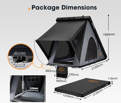 San Hima Kalbarri Lite Rooftop Tent Hardshell With Ladder - Grey