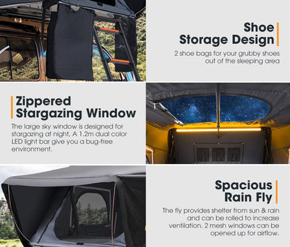 San Hima Jervis Pro Roof Top Tent Hardshell Side Opening With Ladder