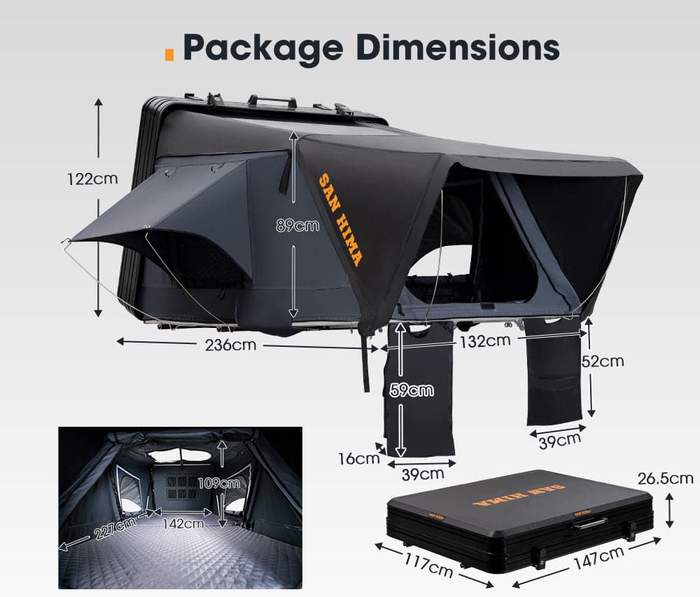San Hima Jervis Pro Roof Top Tent Hardshell Side Opening With Ladder