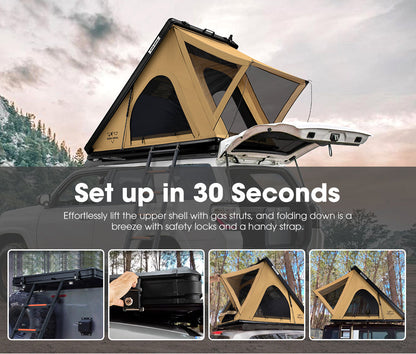 San Hima Kalbarri Lite Rooftop Tent Hardshell With Ladder - Khaki