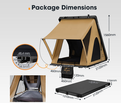 San Hima Kalbarri Lite Rooftop Tent Hardshell With Ladder - Khaki