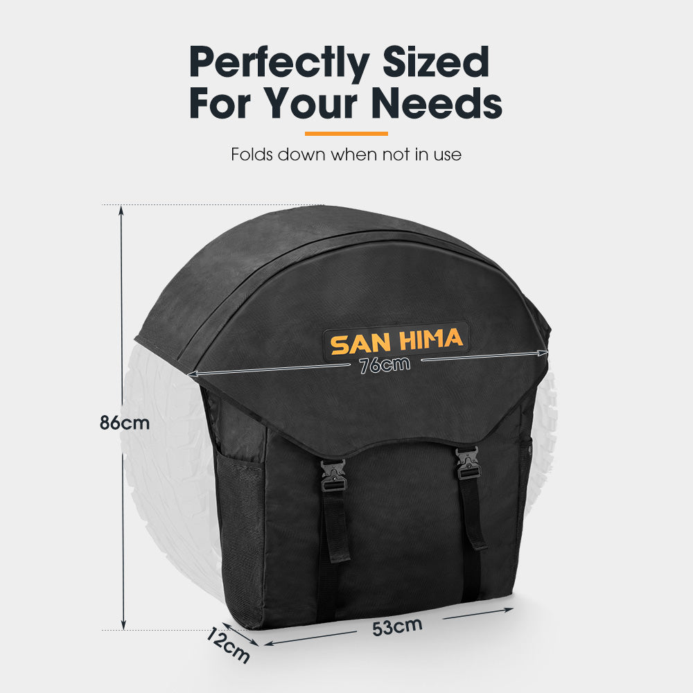 San Hima 70L Spare Wheel Bag Rubbish Bin & Accessory Storage Tote Snatch Rear