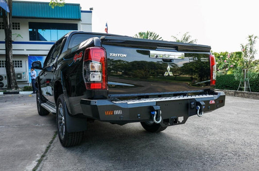 MITSUBISHI TRITON MR SERIES 2019 to current ROCKER REAR REPLACEMENT BUMPER WITH TOWBAR (Wiring not included) - Bumper - Go-4LO